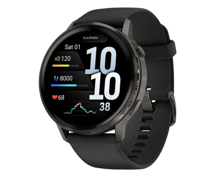 Zegarek sportowy Garmin Venu 4 Slate 45mm z czarnym paskiem